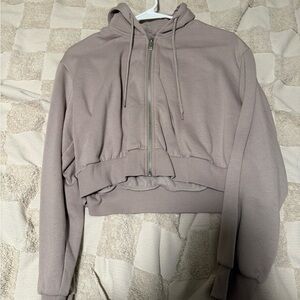 Women's Gray Cropped Hoodie